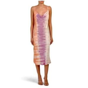 Young Fabulous & Broke Size Medium Sweetie‎ Cowl Neck Slip Dress In Violet Tulum